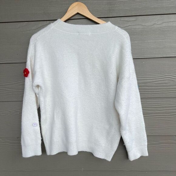 VRG girl y2k flower appliqué wool blend sweater - Picture 7 of 7